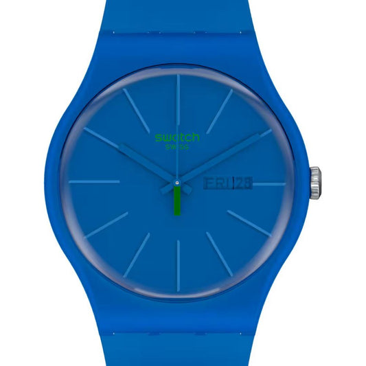 SWATCH Blue Plastic Dress Watch