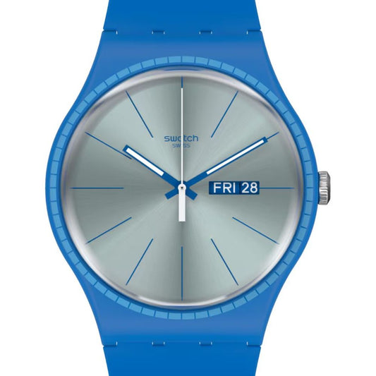 SWATCH Blue Plastic Dress Watch