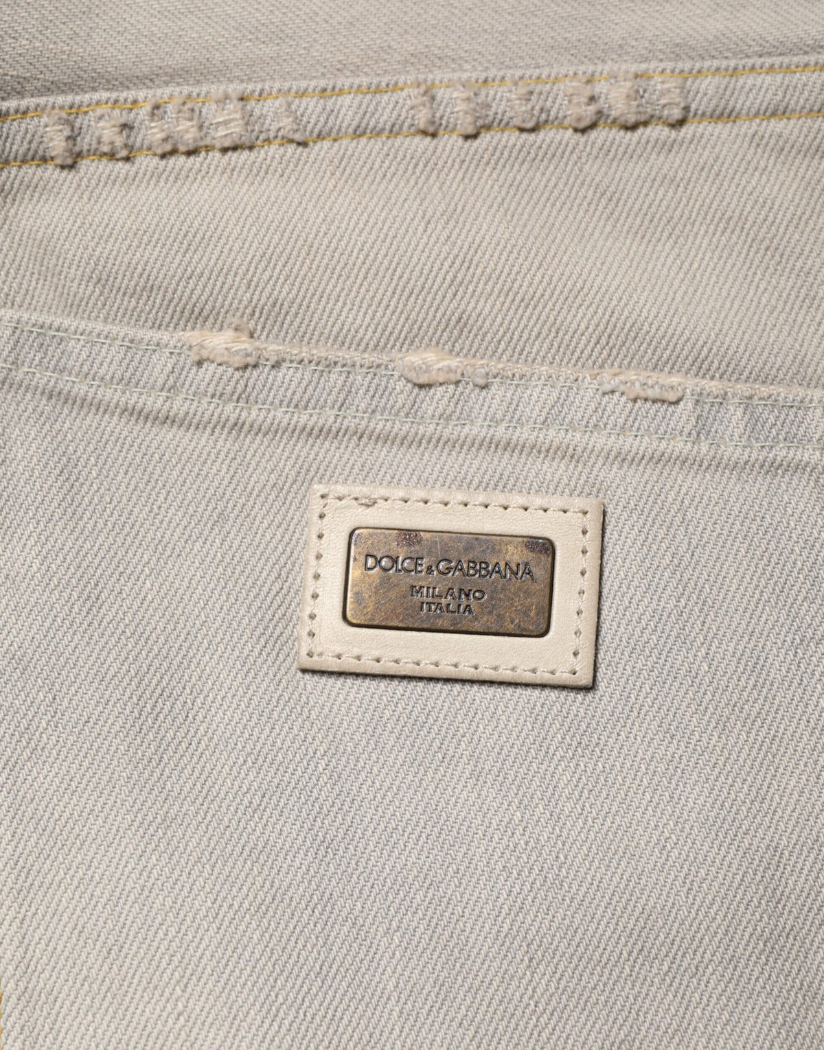 Dolce & Gabbana Hellgraue gerade Jeans aus Baumwolle