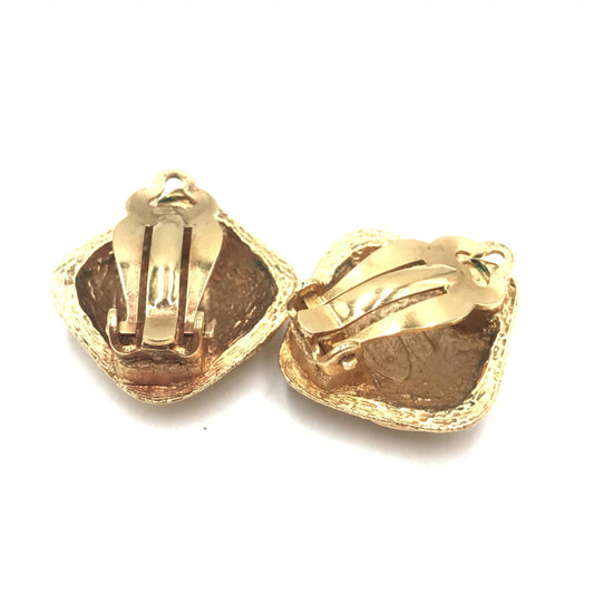 Chanel Coco Mark Diamond Shaped Earrings, Gold Plated