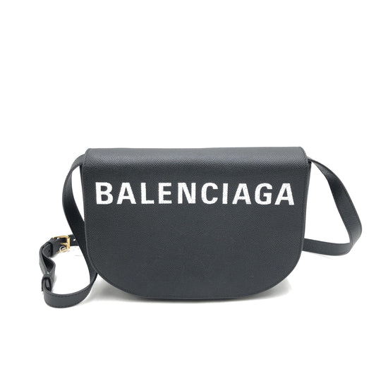 Balenciaga Black Grained Leather Crossbody Bag