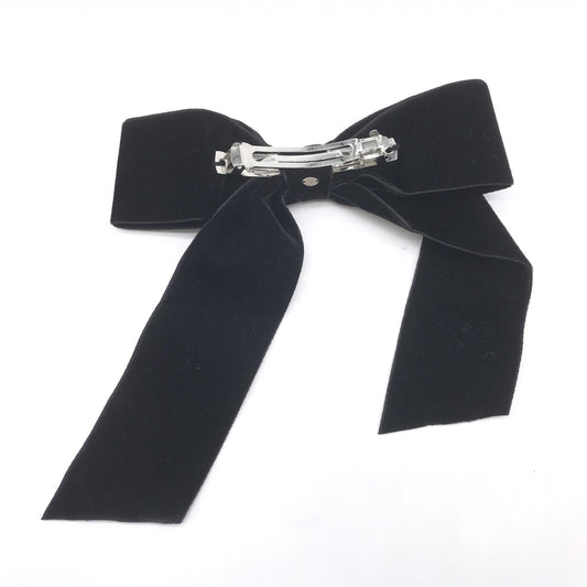 Chanel Black Velvet Bow Hair Accessory