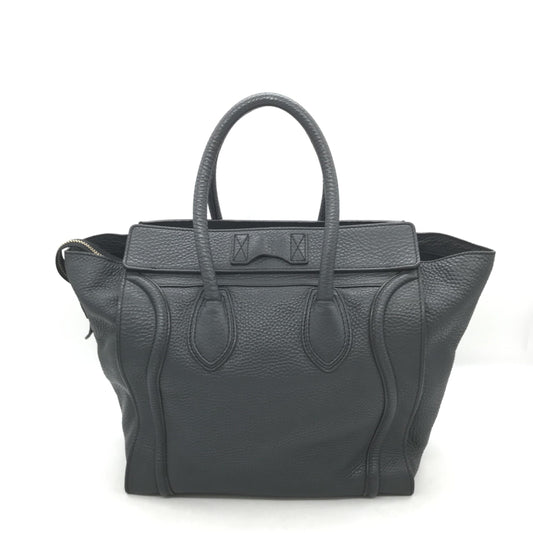 Celine Drummed Calfskin Luggage Leather Tote Bag