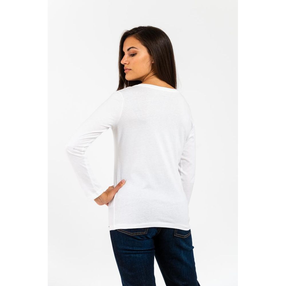 Gas White Cotton Long Sleeve T-Shirt