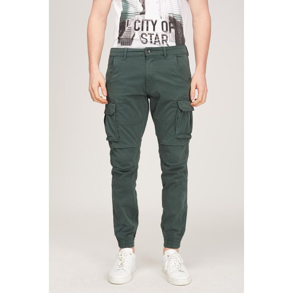Gas Green Cotton Cargo Pants