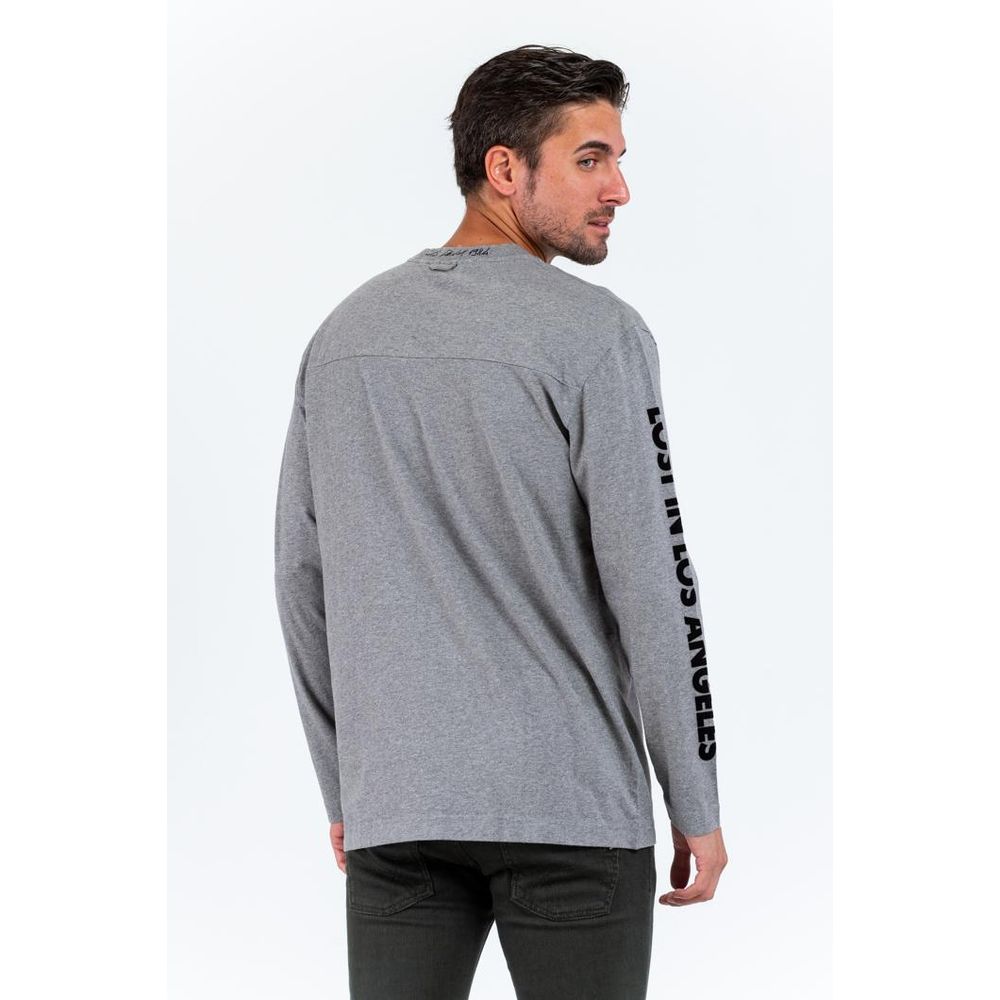 Gas Gray Cotton Long Sleeve T-Shirt