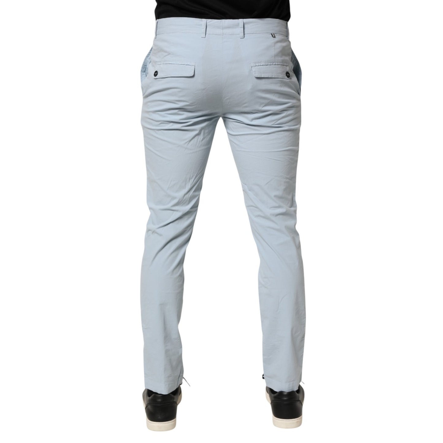 Daniele Alessandrini Light Blue Skinny Dress Trouser Pants