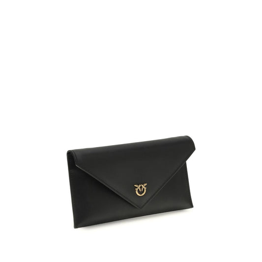 PINKO Black Calf Leather Bos Taurus Shoulder Bag