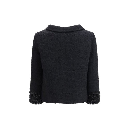 Valentino Garavani Black Wool Biker Jacket