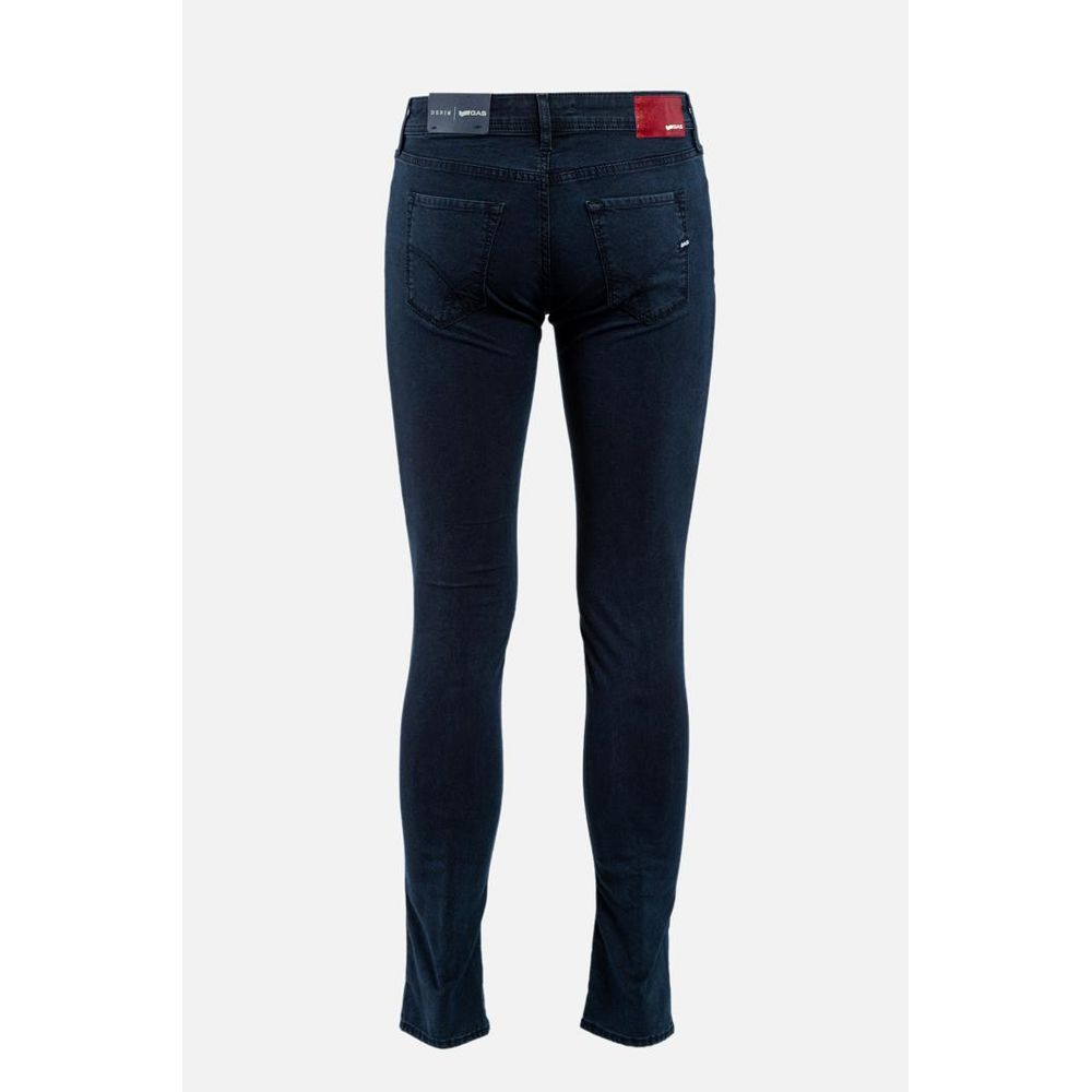 Gas Blue Cotton Skinny Jeans