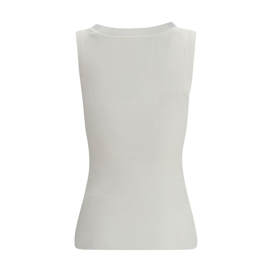 P.A.R.O.S.H. Beige Cotton Sleeveles T-Shirt