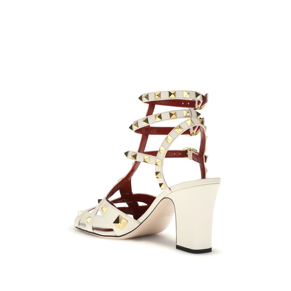 Valentino Garavani Brown Goatskin Stiletto Heel Sandals