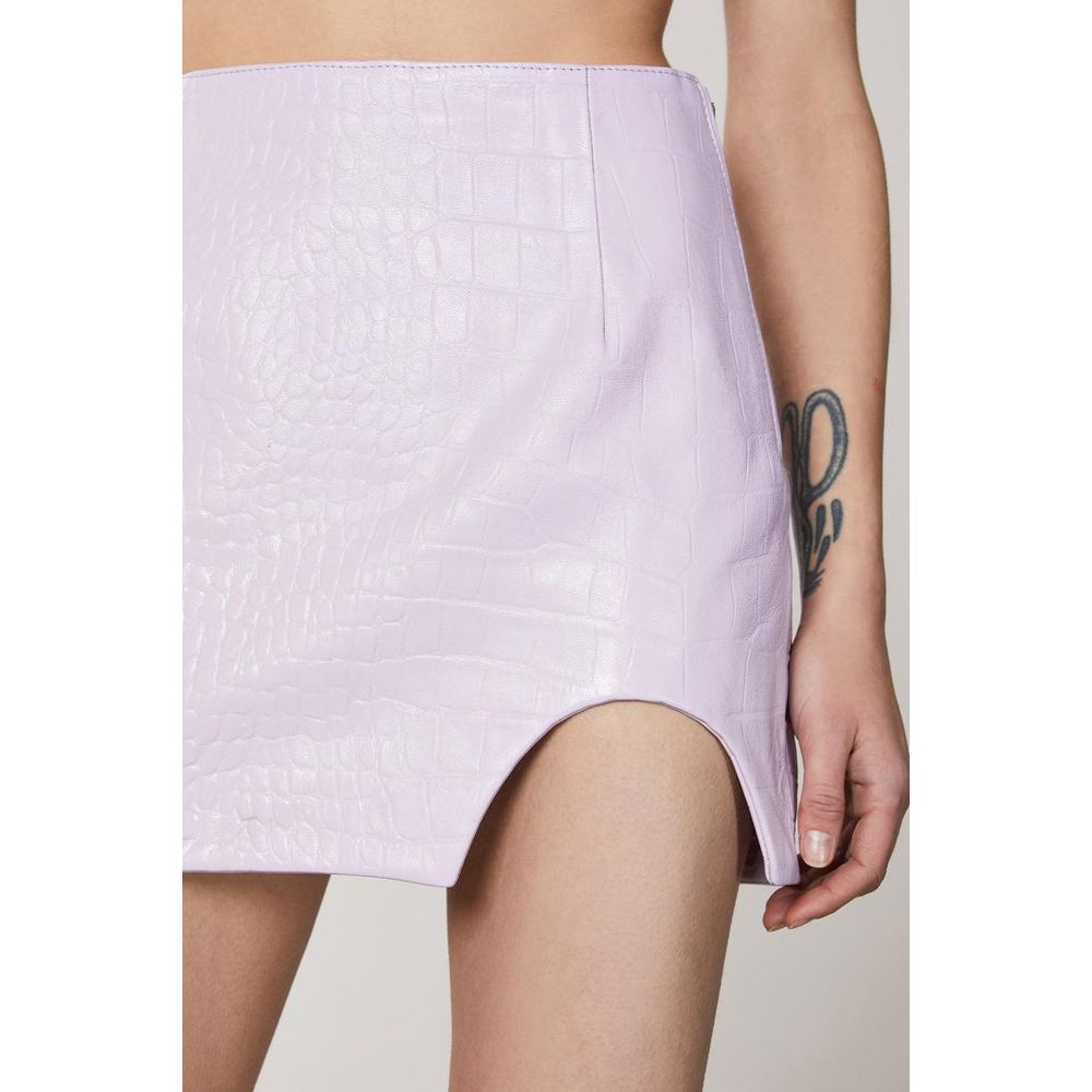 Patrizia Pepe Purple Leather Mini Skirt