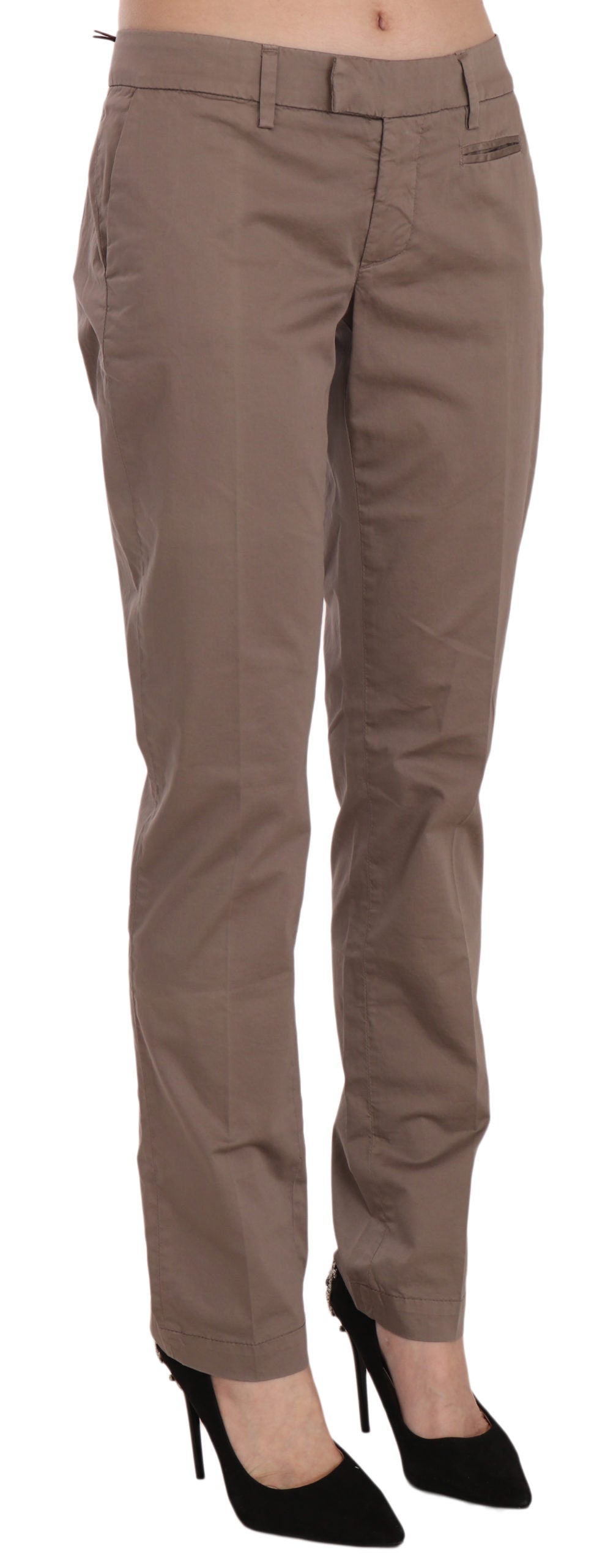 Dondup – Braune Hose mit niedrigem Bund und geradem Schnitt