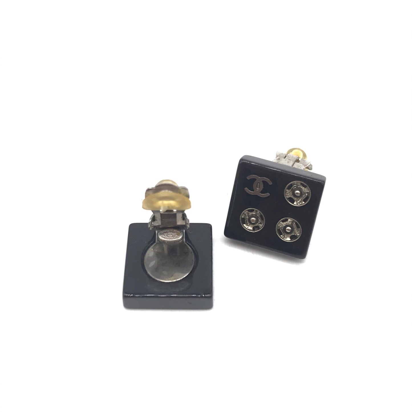 Chanel Coco Mark Square Clip-On Earrings