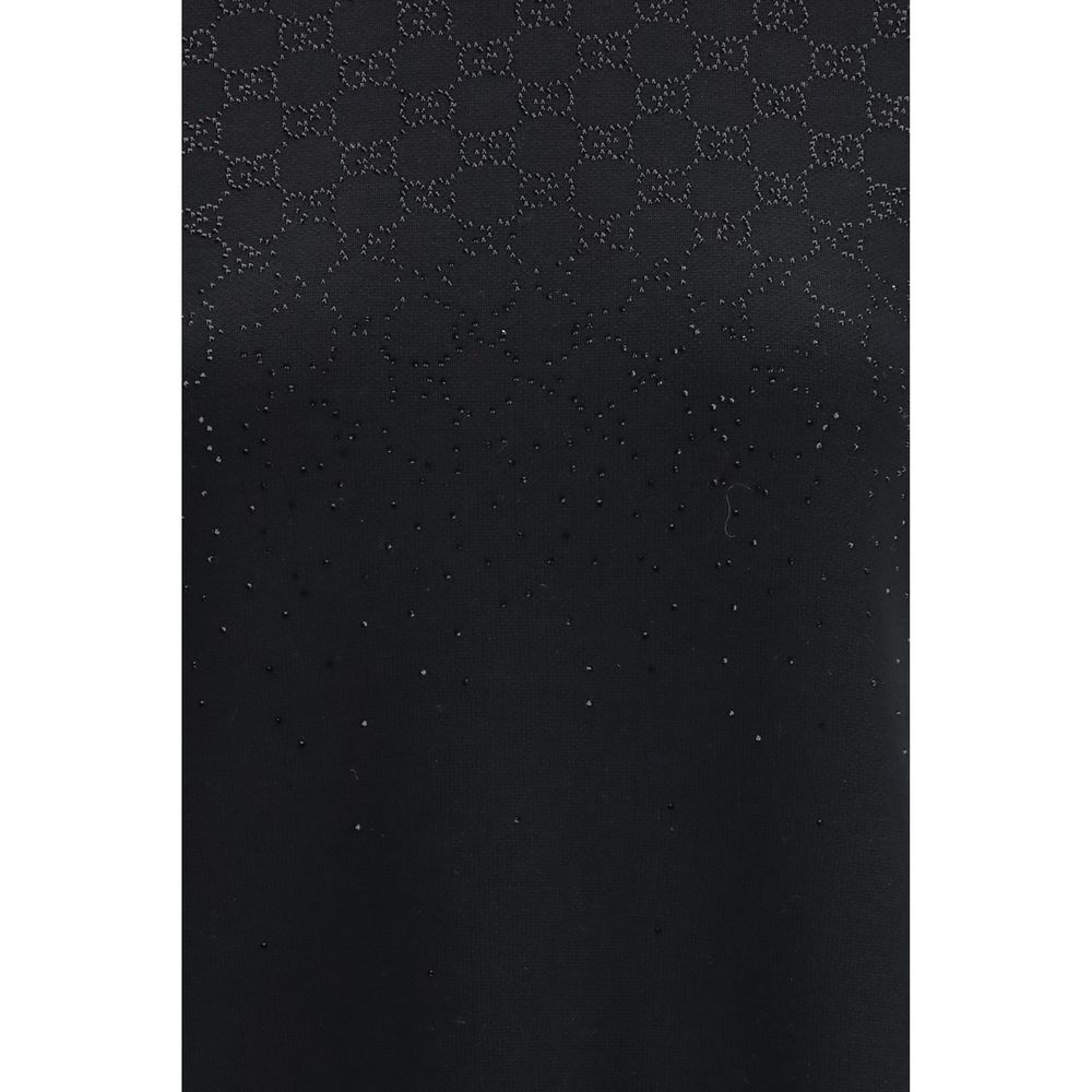Gucci Schwarzes Woll-Freizeitkleid mit Widder-Motiv