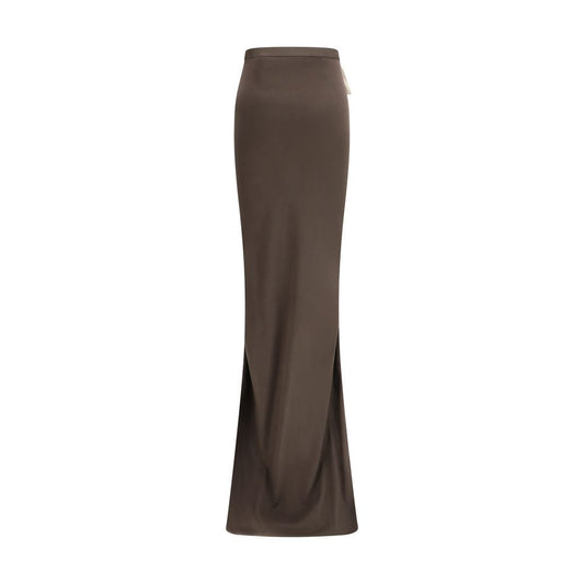 Moncler x Rick Owens Brown Cotton Long Skirt