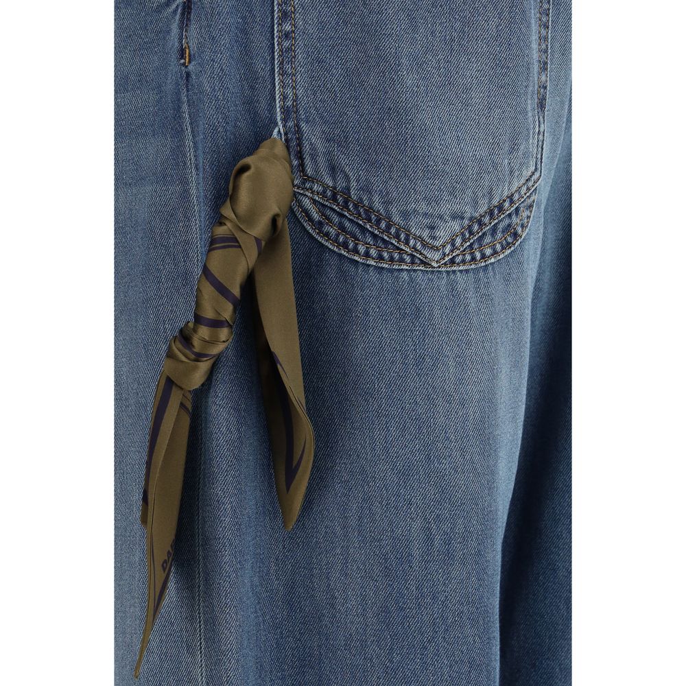Darkpark Blue Cotton Relaxed Fit Jeans