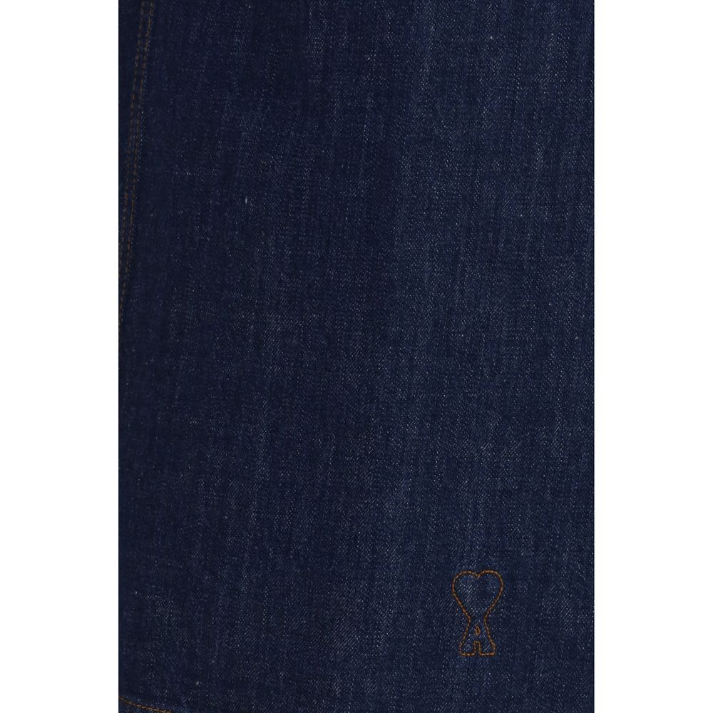 Ami Paris Blue Cotton Casual Dress