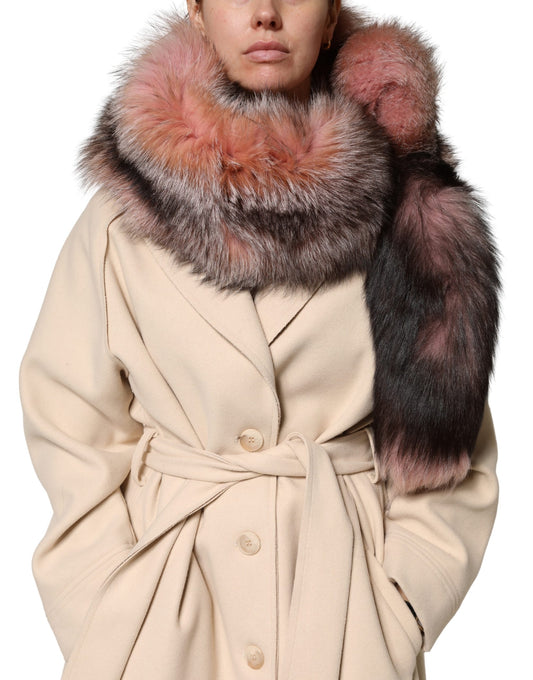 Dolce & Gabbana Pink Frost Fuchspelz Halswärmer Winterschal