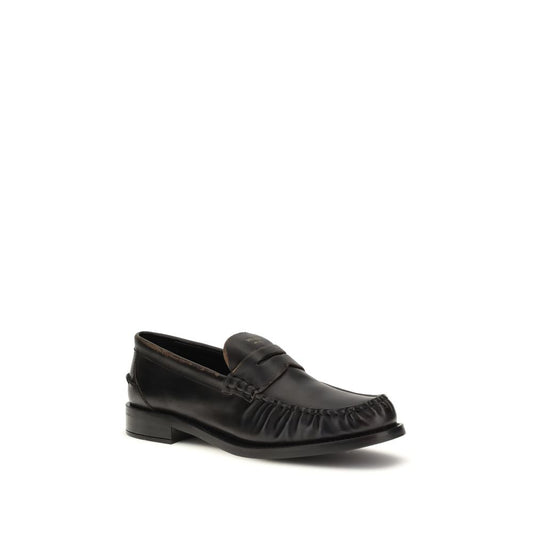 Prada Slip-on-Loafer aus schwarzem Kalbsleder (Bos Taurus)