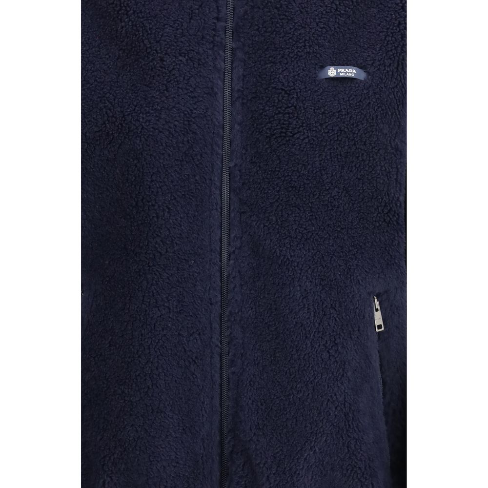 Prada Blaue Polyamidjacke in voller Länge