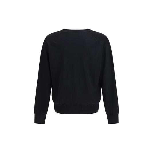 Ami Paris Black Merino Wool Cardigan