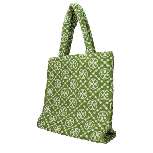 Tory Burch Green Cotton-Like Shoulder Bag