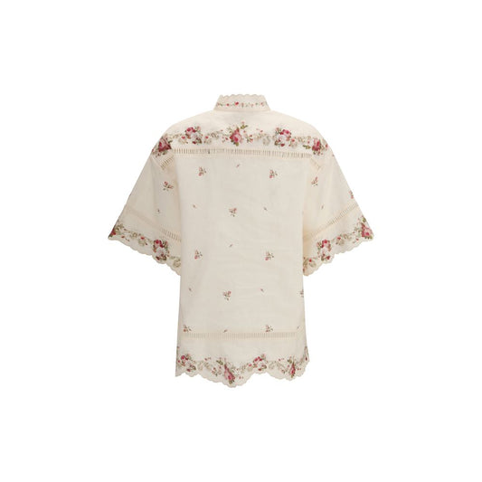 Zimmermann Beige Linen Pattern Shirt