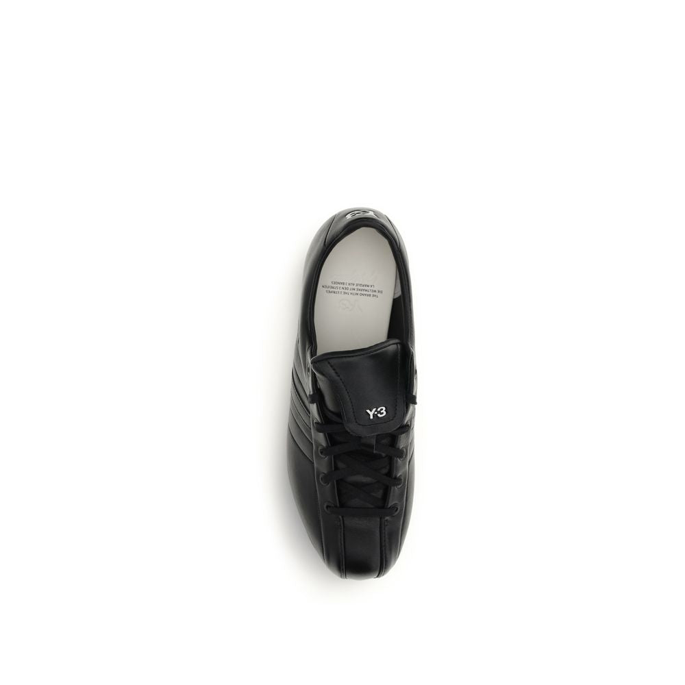 Y-3 Schwarze Kalbsleder-Sneaker aus Bos Taurus
