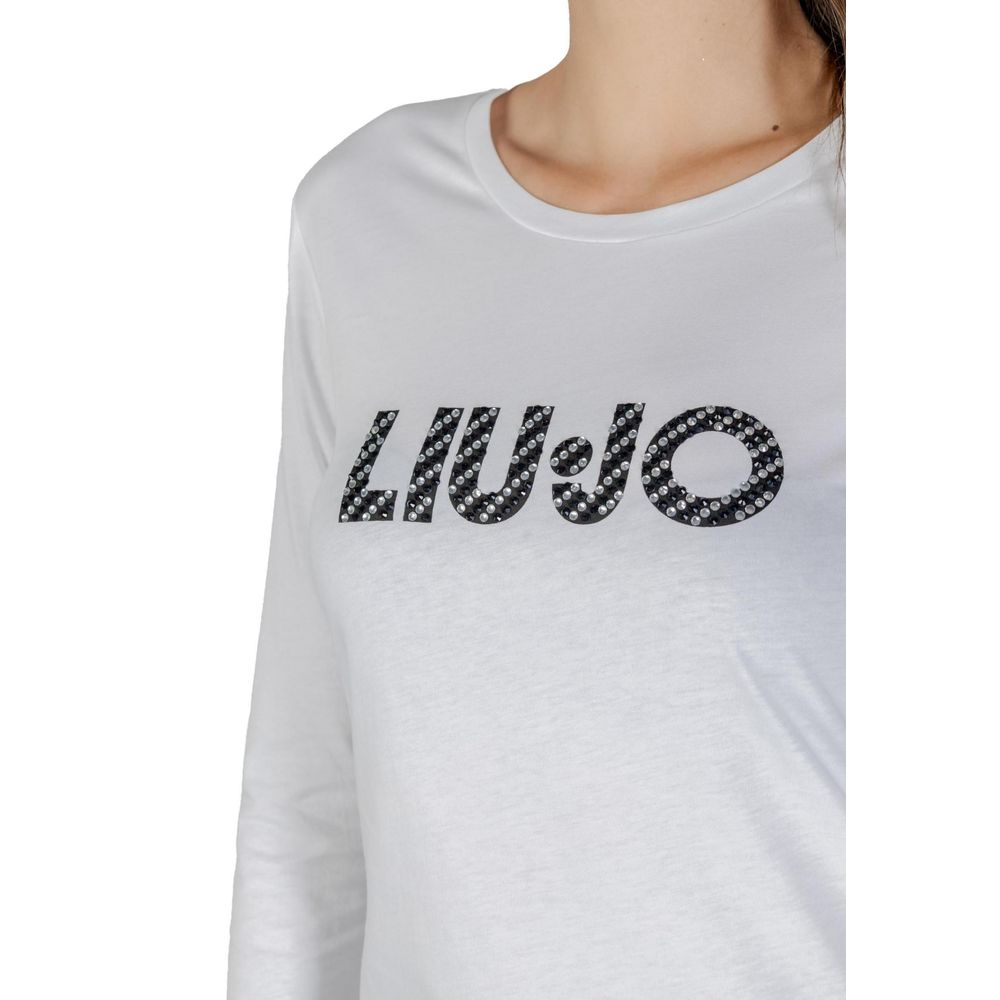 Liu Jo Weißes Langarmshirt aus Baumwolle