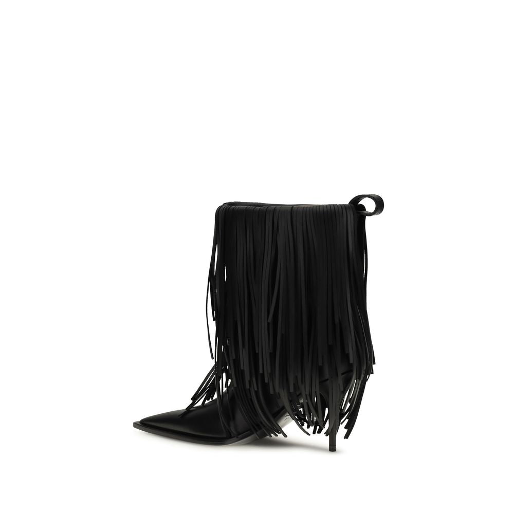Balenciaga Black Calf Leather Bos Taurus Ankle Boots