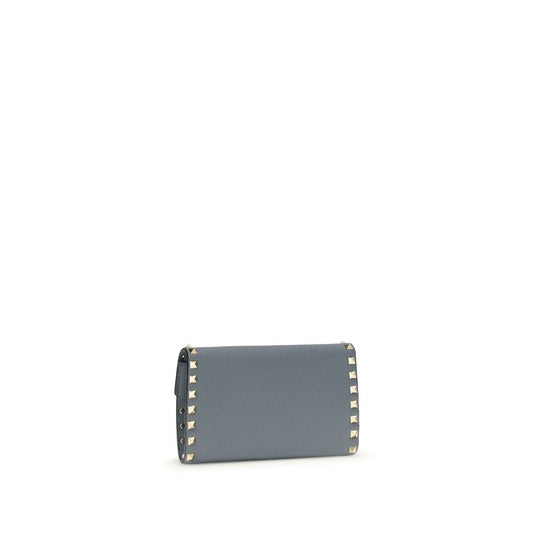 Valentino Garavani Blue Calf Leather Bos Taurus Wallet