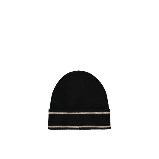 Balmain Black Merino Wool Beanie