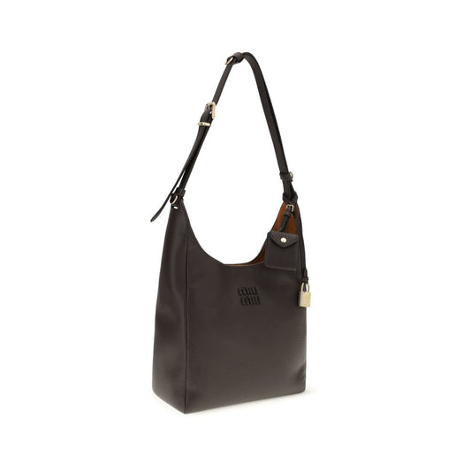 Miu Miu Brown Calf Leather Bos Taurus Shoulder Bag