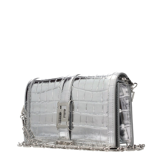 Versace Gray Leather Crossbody Bag