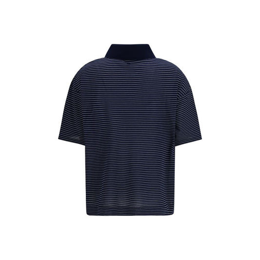 Ami Paris Blue Cotton Polo Shirt