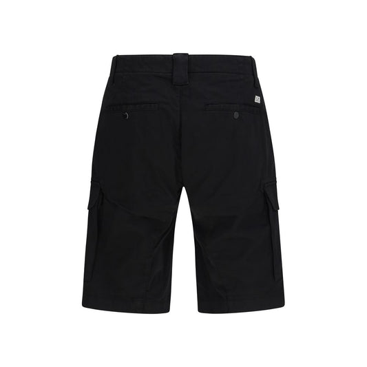 C.P. Company Black Cotton Bermuda Shorts