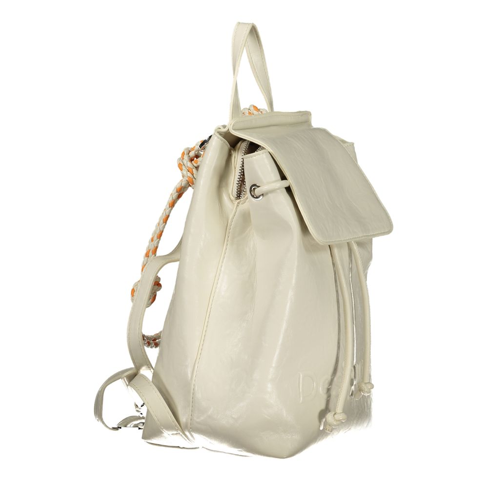 Desigual White Polyethylene Backpack