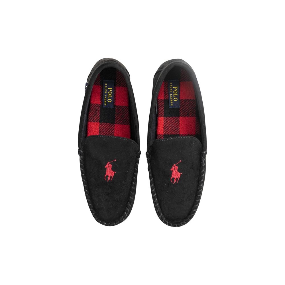 Ralph Lauren Black Faux Fur Slippers