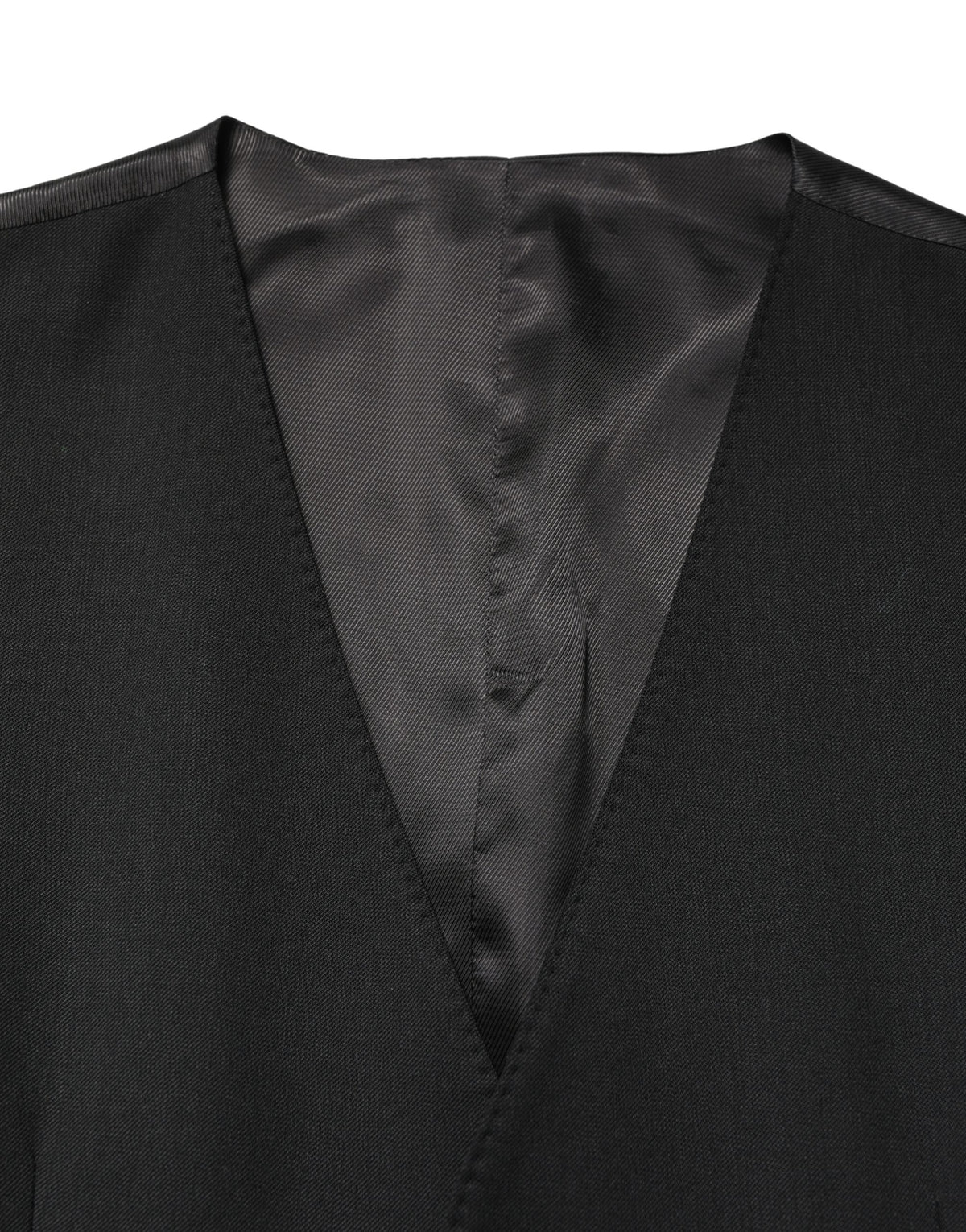 Dolce & Gabbana Schwarze Herrenweste aus Wolle, einreihig