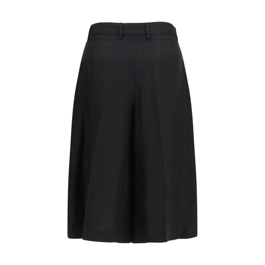 Lardini Black Viscose Bermuda Shorts