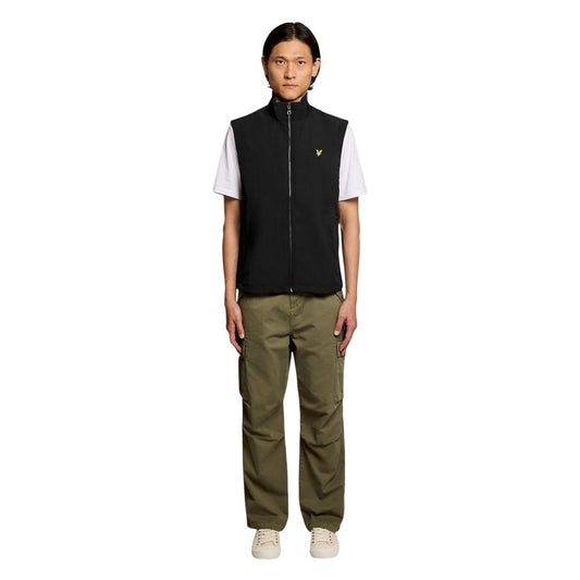 Lyle & Scott Black Polyester Sleeveless Jacket