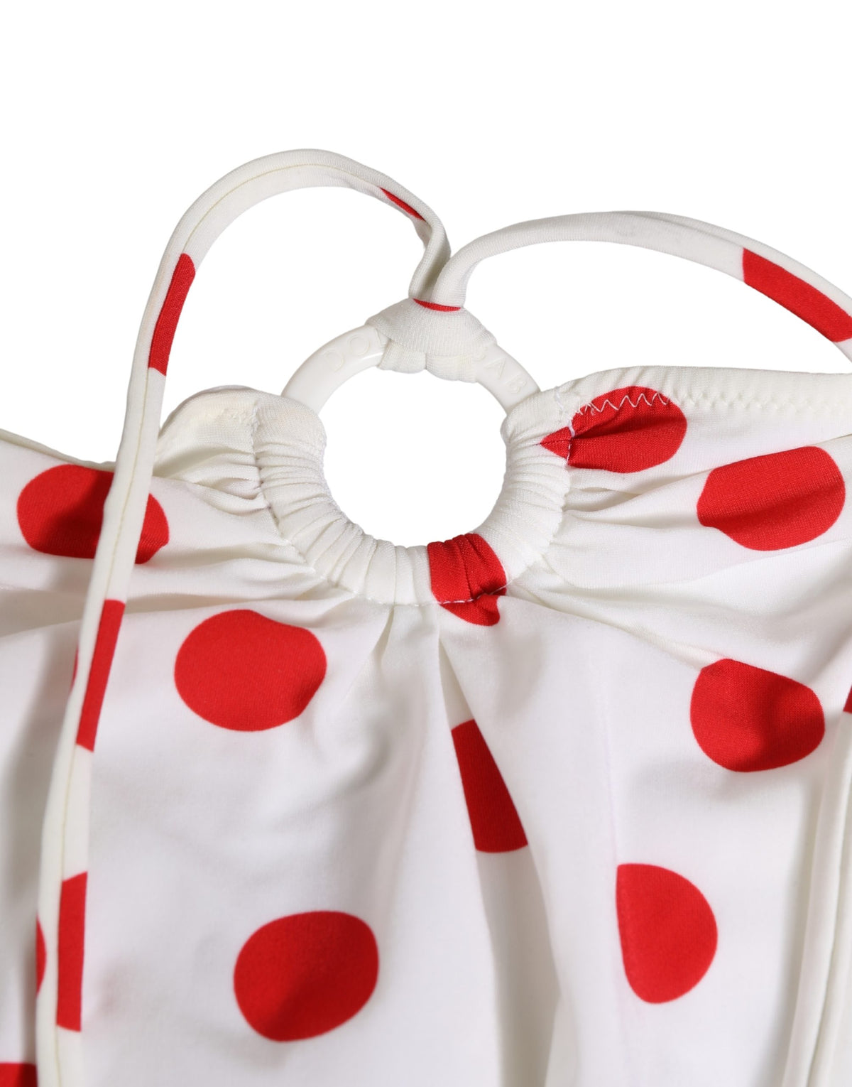 Dolce & Gabbana Weißer Polka Dot Einteiler Badeanzug Bademode