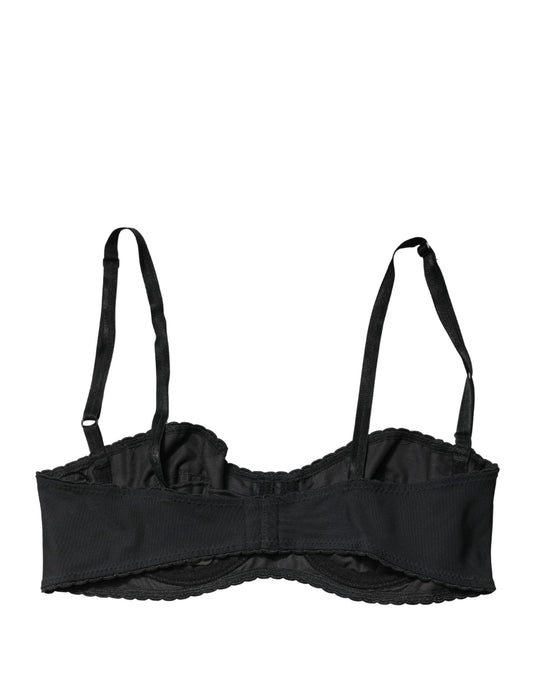 Dolce & Gabbana Black Semi-Pad Underwire Balconette Bra Underwear