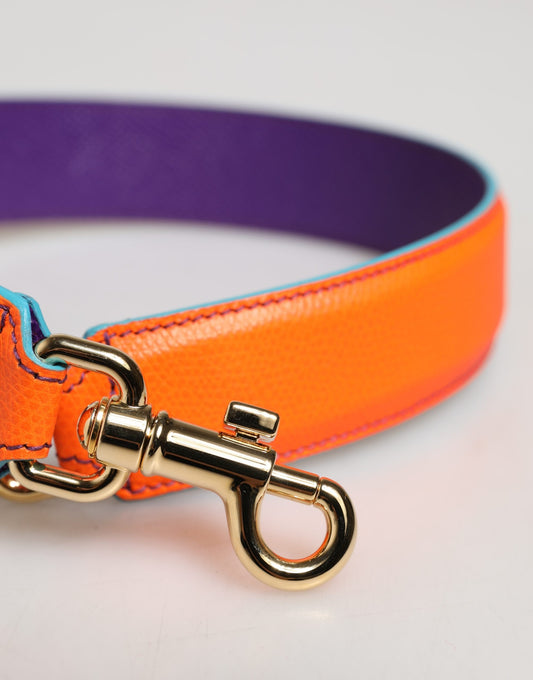 Dolce & Gabbana Orange Purple Calf Leather Bag Accessory Shoulder Strap