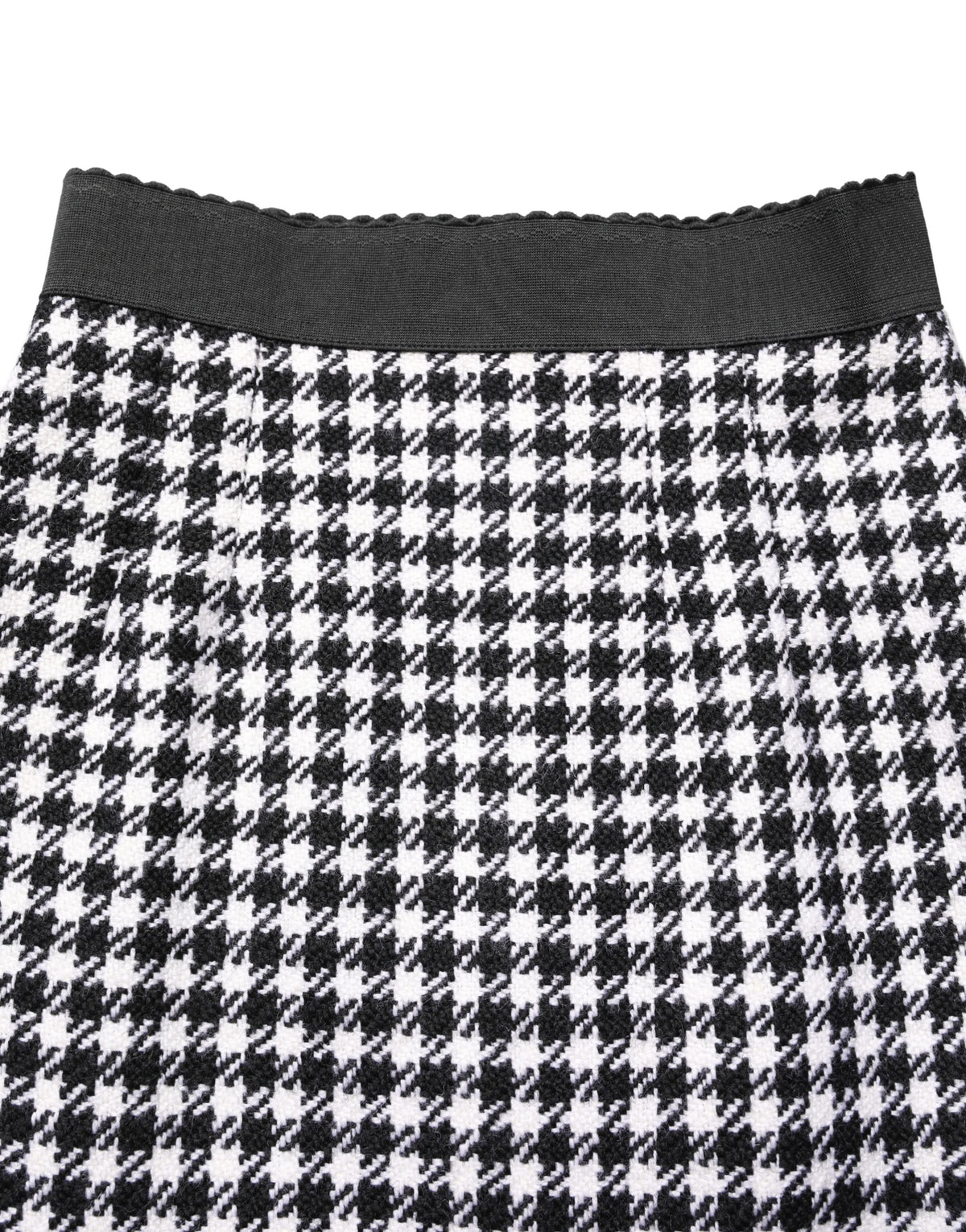 Dolce & Gabbana Schwarz-Weißer Hahnentritt-Minirock mit hoher Taille