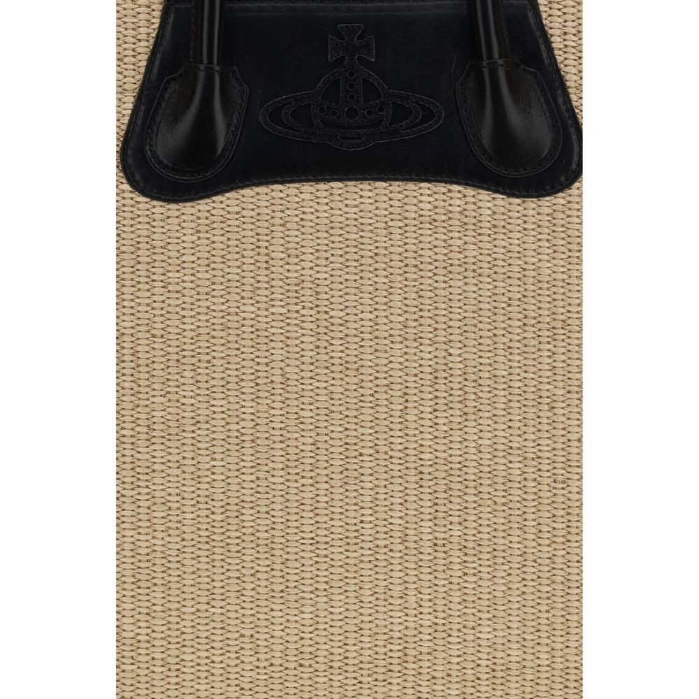 Vivienne Westwood Beige Bast-Umhängetasche