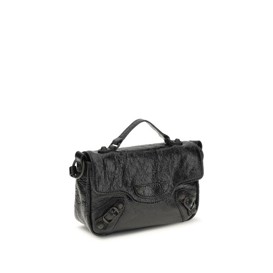 Balenciaga Black Lamb Ovis Aries Aries Shoulder Bag