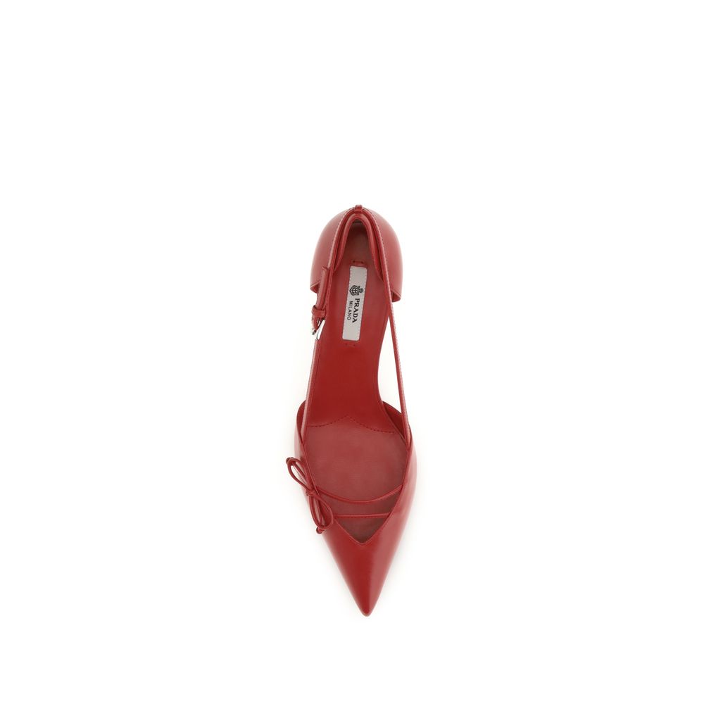 Prada Red Goatskin High Heel Pumps